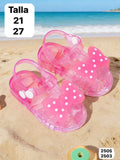 SANDALIAS ROSADAS DE HULE PARA NIÑA