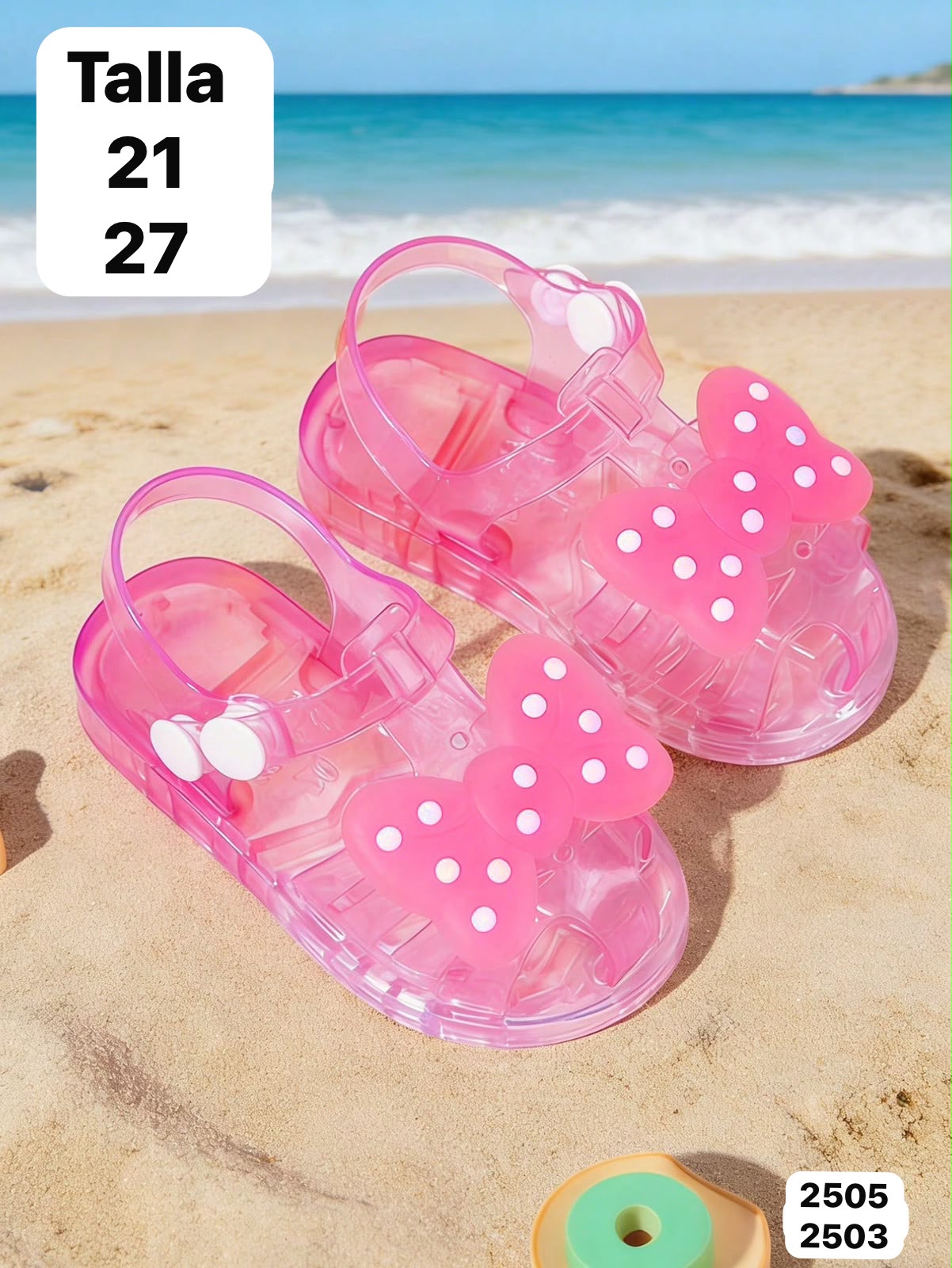 SANDALIAS ROSADAS DE HULE PARA NIÑA