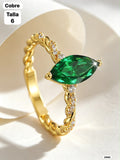 ANILLO DORADO CON VERDE