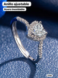 ANILLO AJUSTABLE CON ACERO DE CORAZÒN TRANSPARENTE