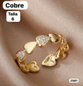 ANILLO DE COBRE DE CORAZONES TALLA 6