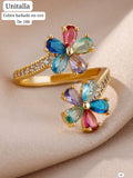 ANILLO AJUSTABLE CON FLORES DE COLORES