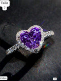 ANILLO DE COBRE CON CORAZÒN MORADO TALLA 7