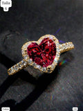 ANILLO DE COBRE CON CORAZÒN ROJO TALLA 6