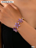 PULSERA DE FLORES MORADAS