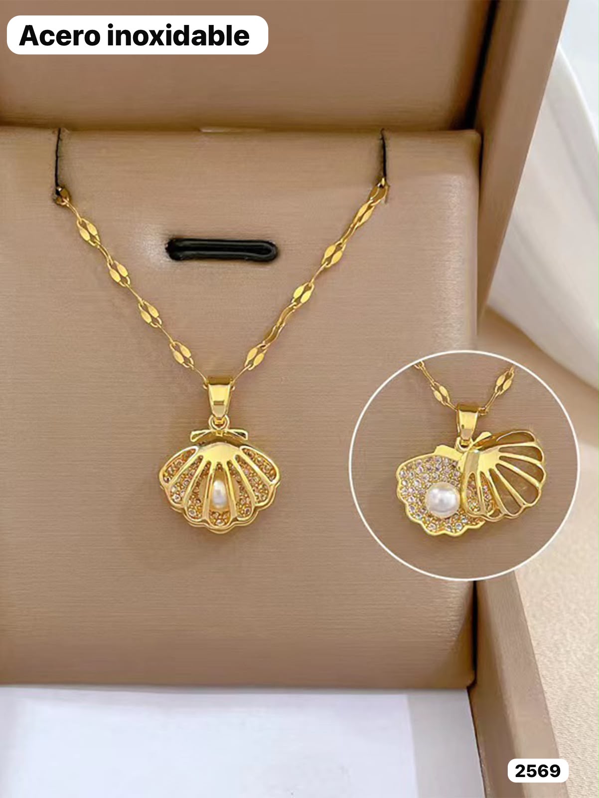 COLLAR DE CONCHA CON PERLA