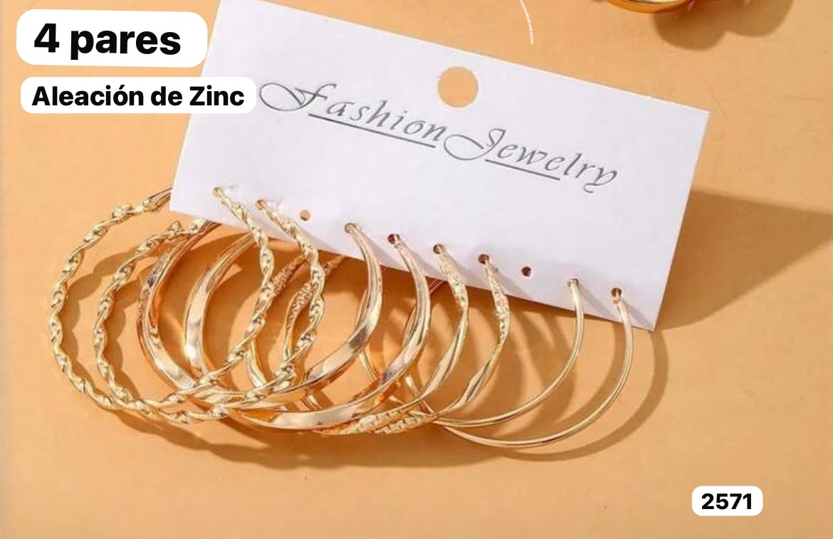 SET DE 4 PARES DE ARGOLLAS