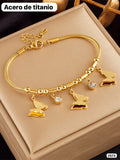 PULSERA CON DIJEN DE MARIPOSADE ACERO