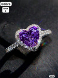 ANILLO DE COBRE CON CORAZÒN MORADO TALLA 6
