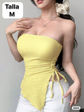 BLUSA CORTA AMARILLO ESTILO TOP DE MUJER