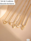 SET DE 5 CADENAS DORADAS DE MUJER