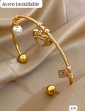 BRAZALETE DORADO DE ACERO