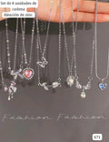 SET DE 8 CADENAS PLATEADAS DE MUJER