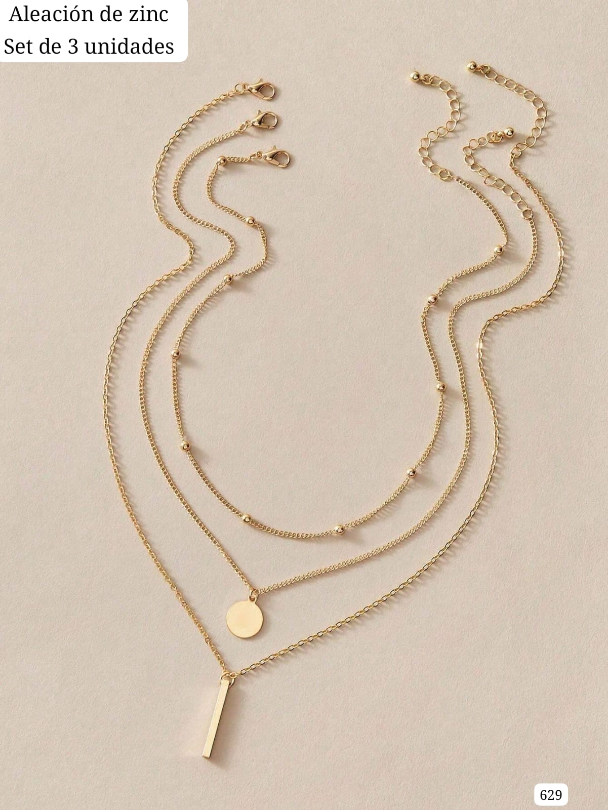 SET DE 3 CADENAS DORADAS DE MUJER