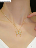 COLLAR DORADO DE MARIPOSA DE MUJER