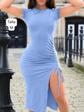 VESTIDO PEGADO CON ABERTURA EN LA PIERNA