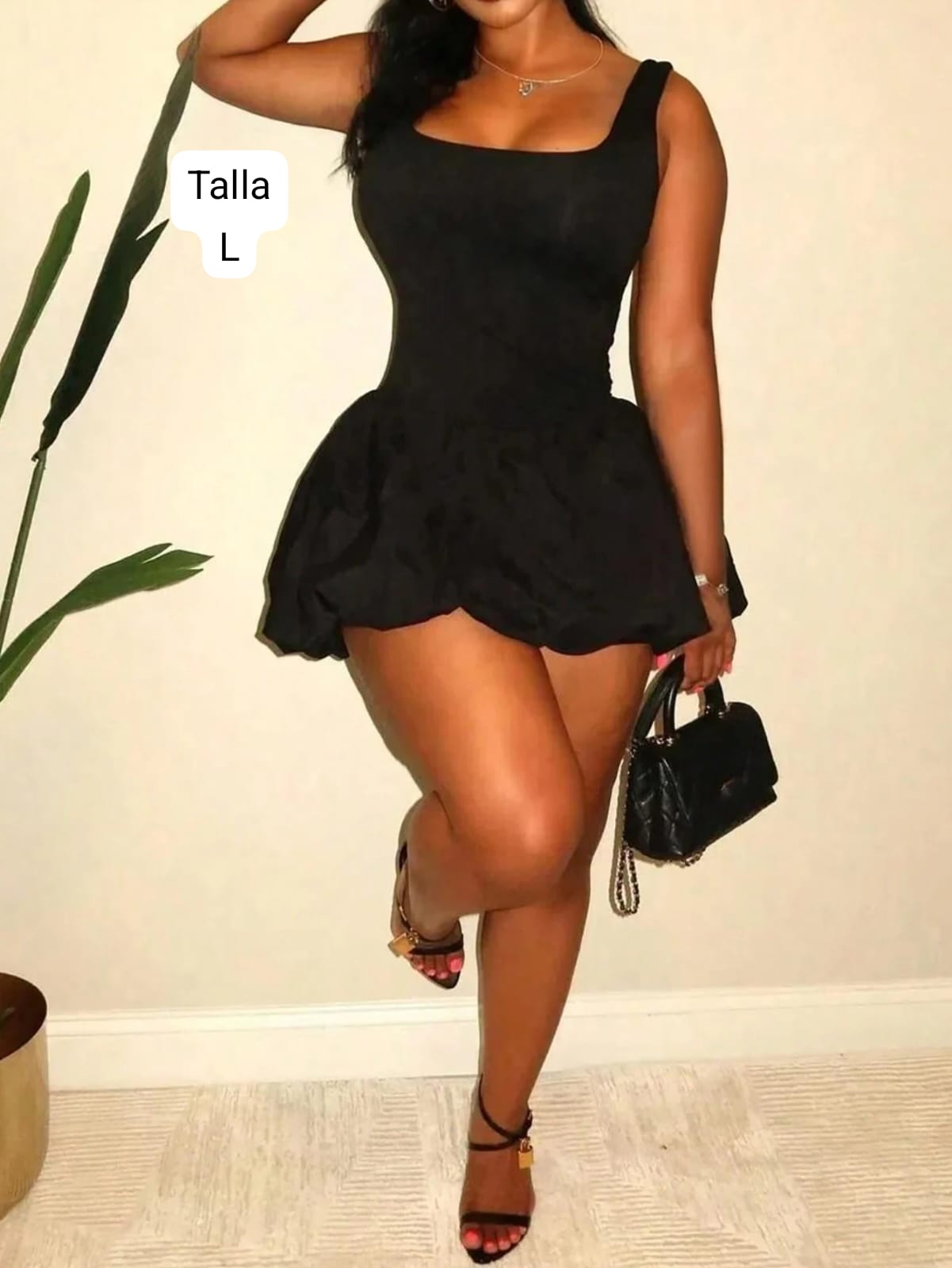 VESTIDO CORTO NEGRO DE MUJER
