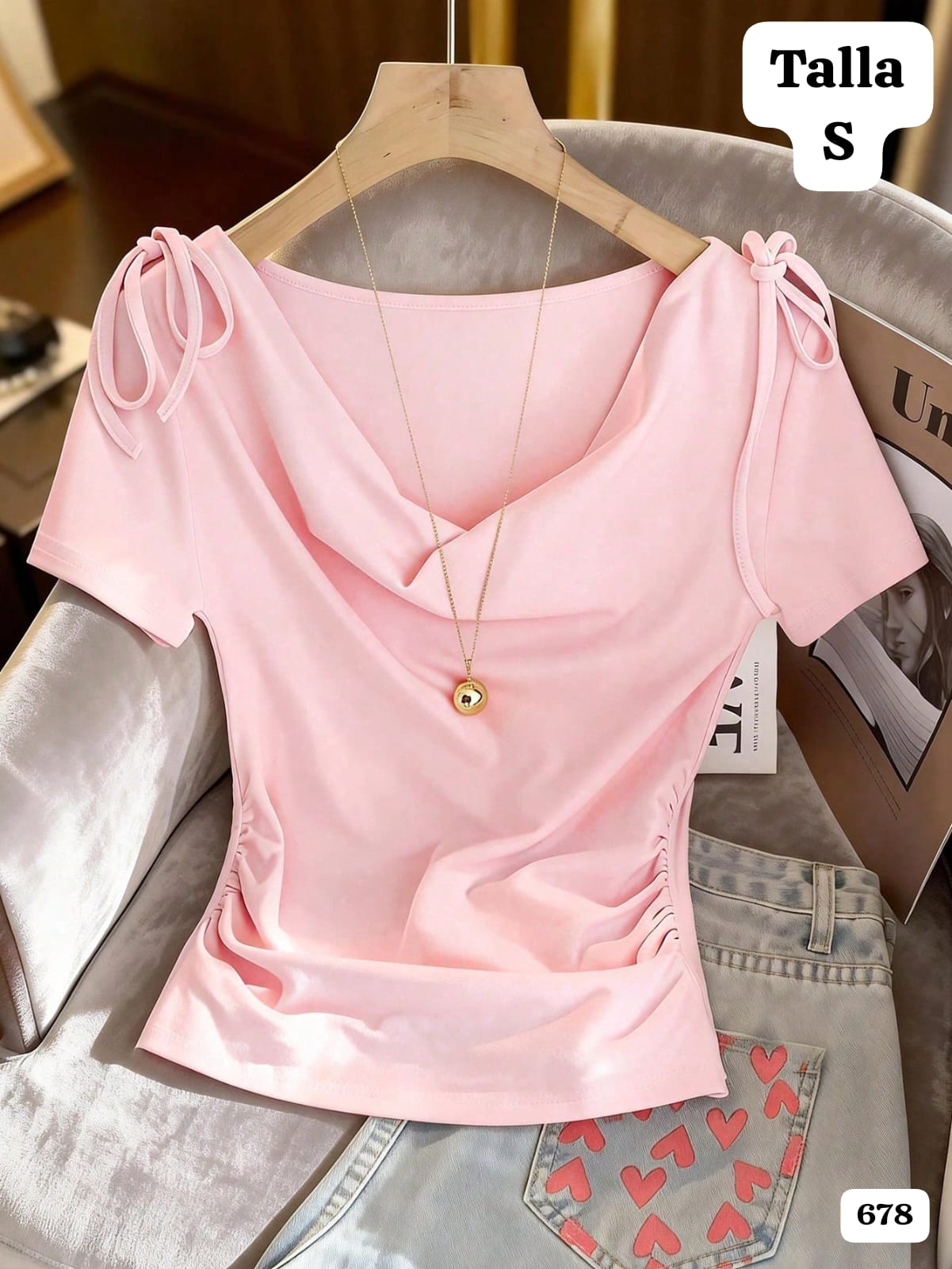 BLUSA ROSA PALIDO DE MUJER