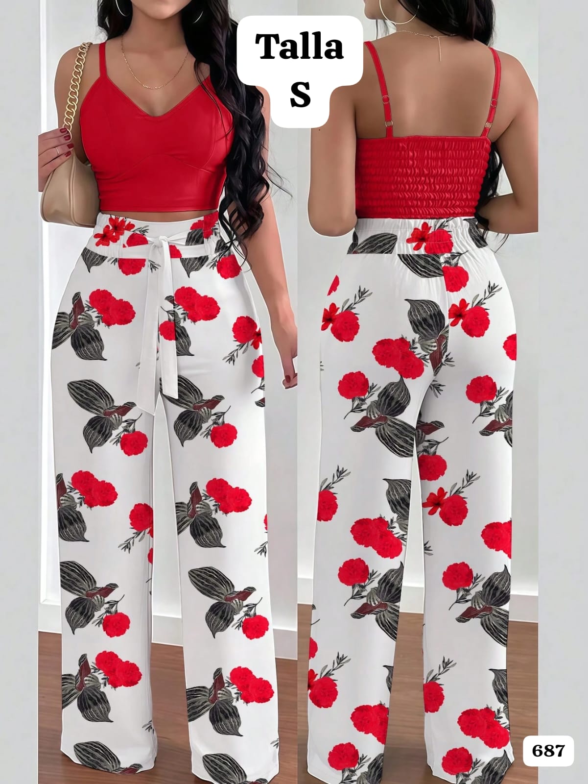 CONJUNTO DE PANTALONETA Y TOP DE TIRANTES