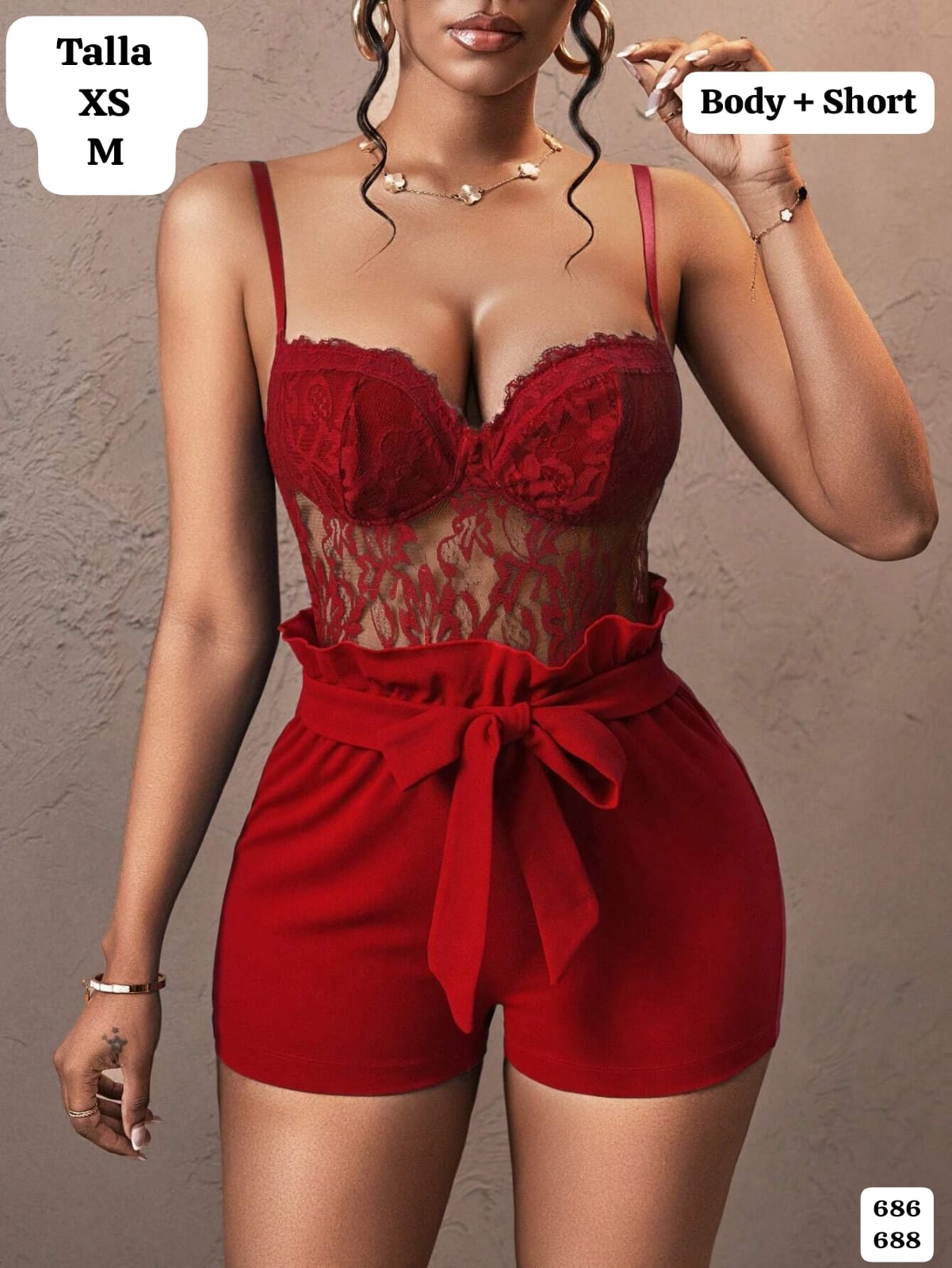 CONJUNTO DE BODY Y SHORT DE MUJER