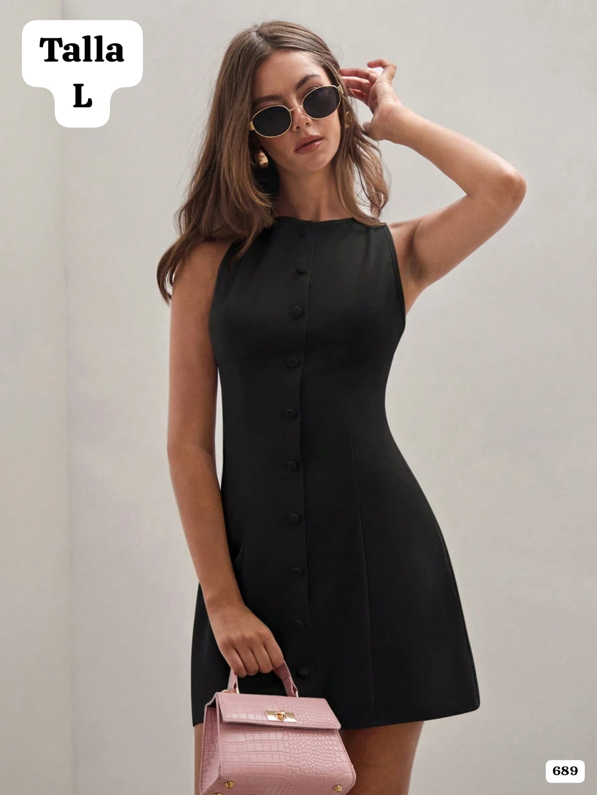 VESTIDO CORTO NEGRO DE MUJER
