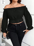 BLUSA MANGA LARGA ESTILO CAMPESINA DE MUJER