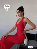 VESTIDO LARGO NARANJA DE MUJER