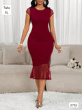 VESTIDO LARGO ROJO VINO DE MUJER