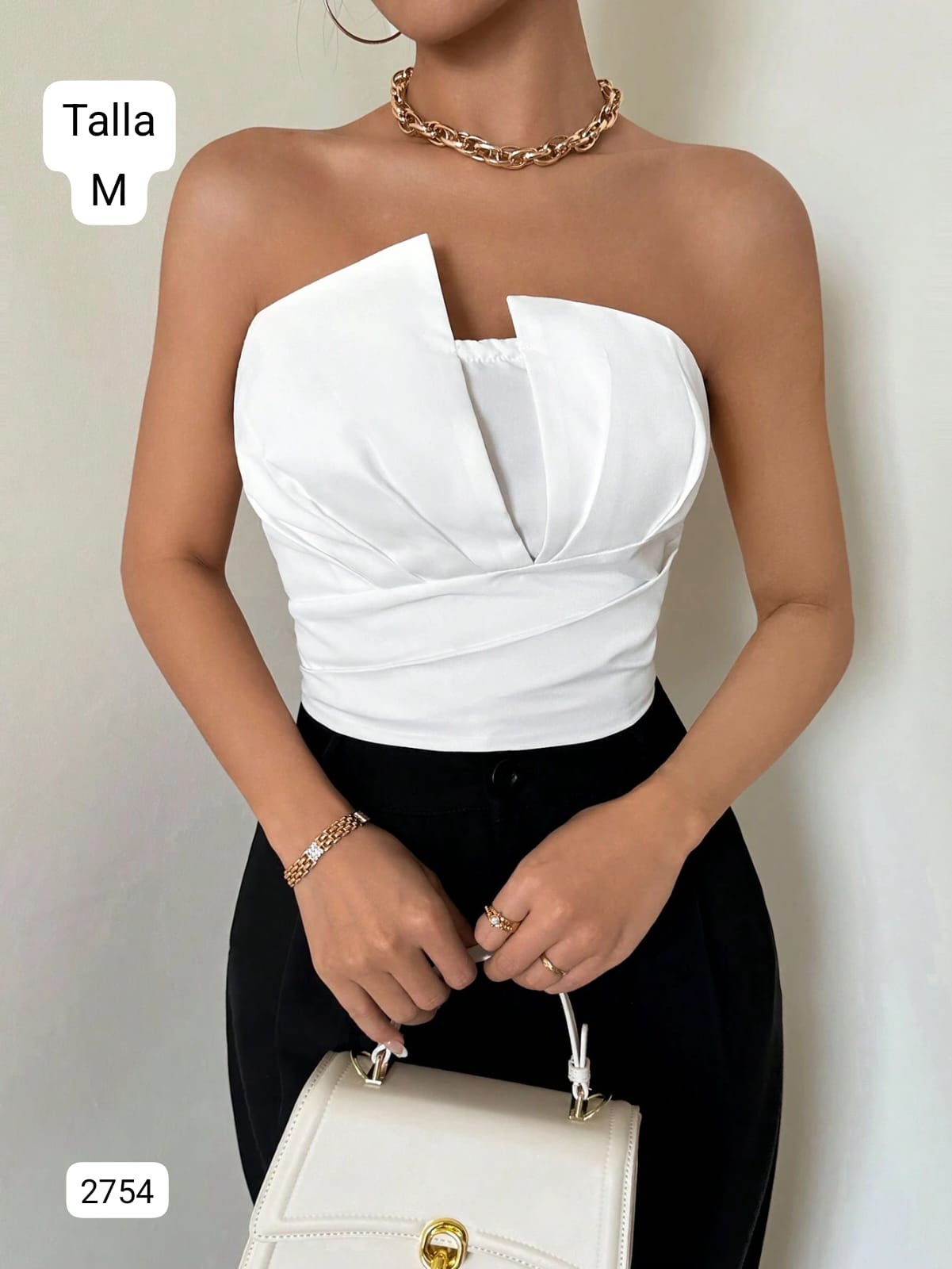 BLUSA TOP BLANCA DE MUJER