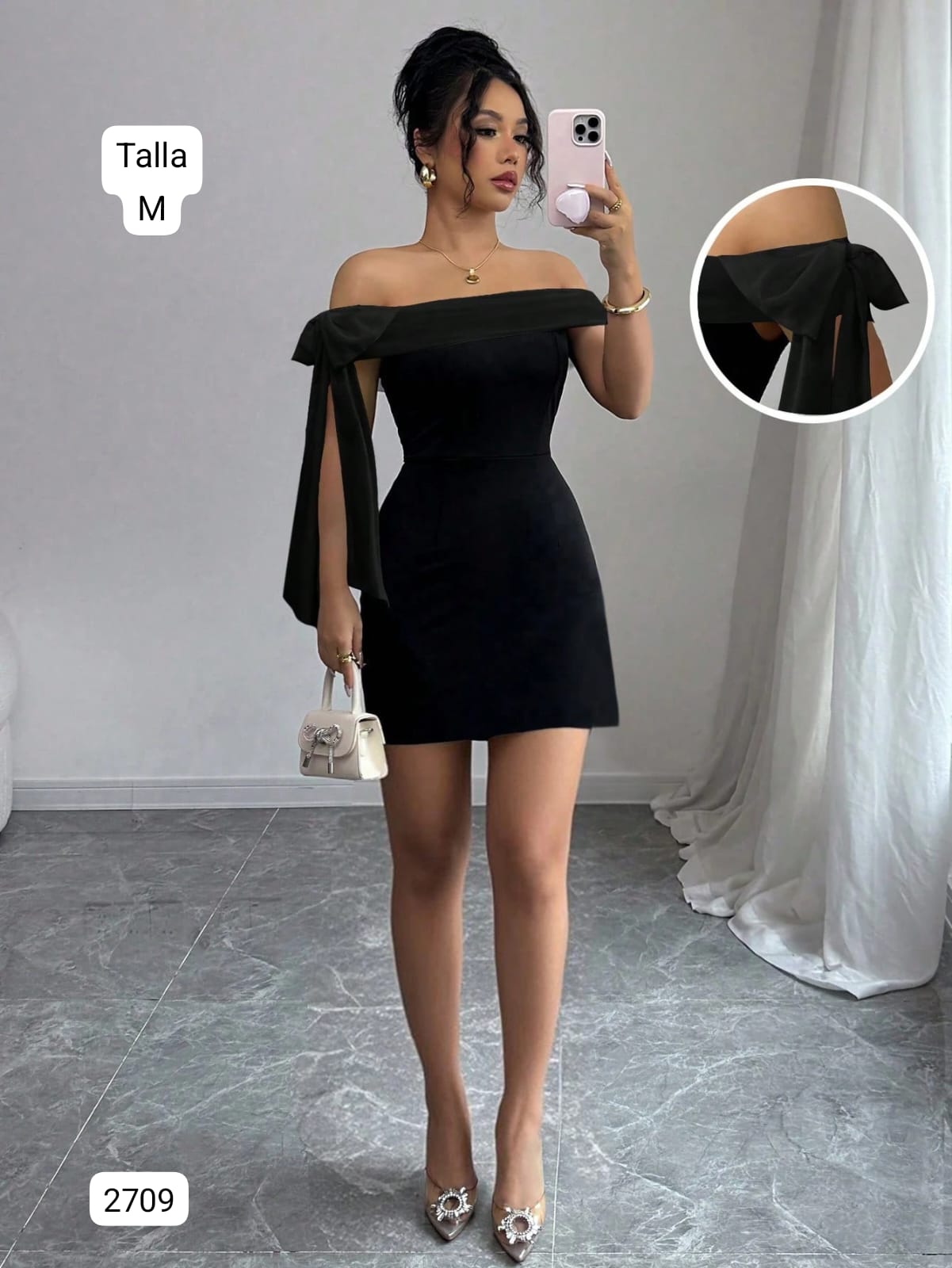 VESTIDO CORTO NEGRO DE MUJER