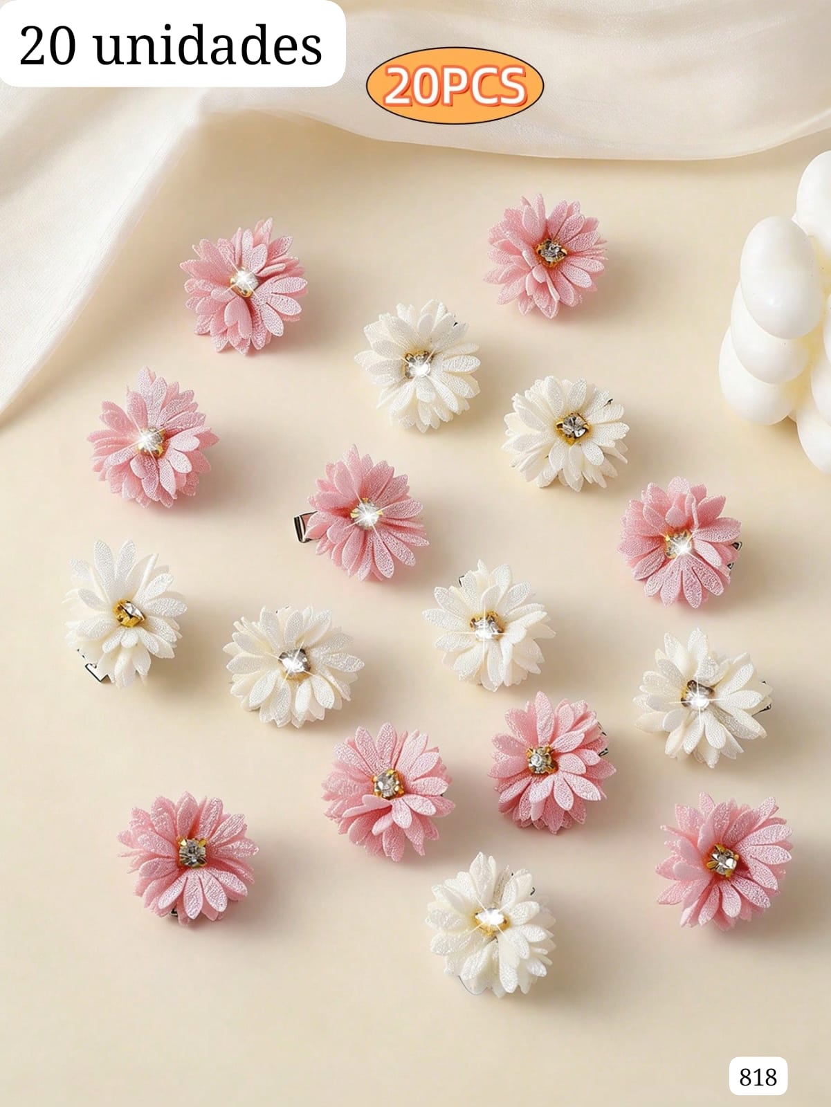 20 UNIDADES DE GANCHITOS DE FLORES