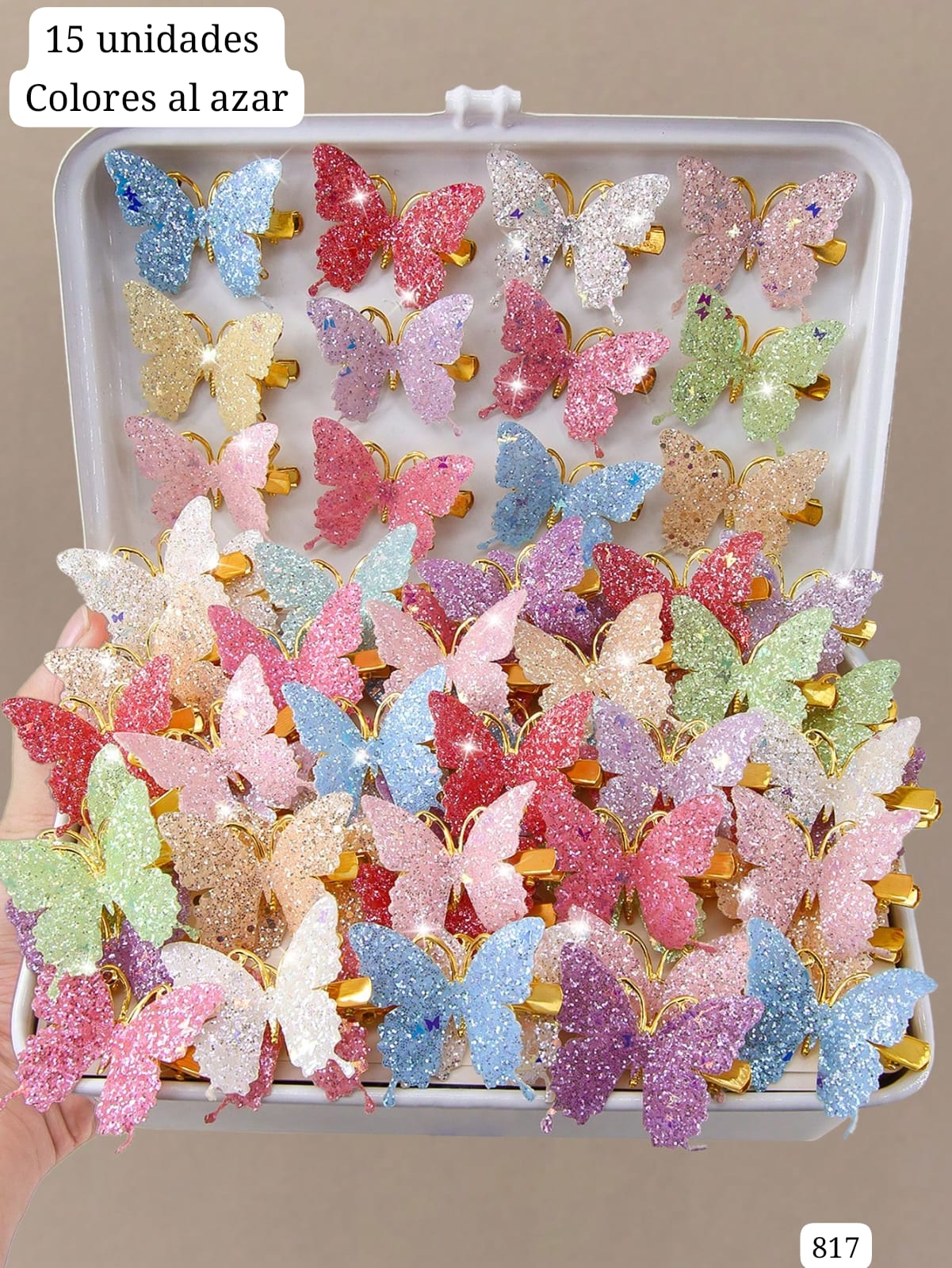 15 UNIDADES DE GANCHOS CLIPS DE MARIPOSA