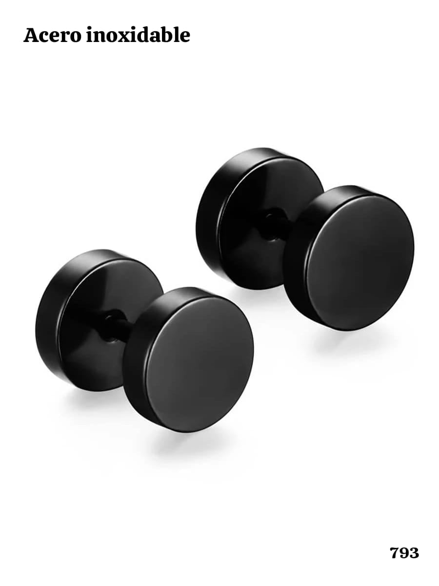 ARETES NEGROS DE ACERO INOXIDABLE