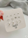 SET DE 6 PARES DE ARETES DE MUJER