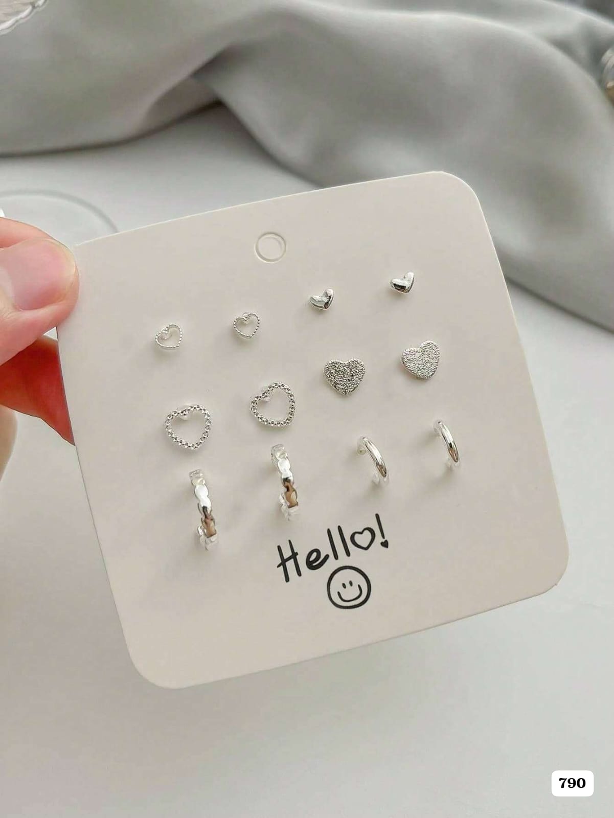 SET DE 6 PARES DE ARETES DE MUJER