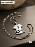 COLLAR DE JUGADOR NUMERO 7 DE ACERO INOXIDABLE