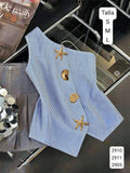 BLUSA RAYAS AZULES MANGA DIAGONAL CON DIJEN ESTILO MAR