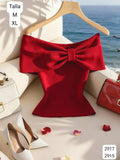 BLUSA ROJA CON CHONGO AL FRENTE