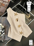 BLUSA RAYAS AMARILLAS MANGA DIAGONAL CON DIJEN ESTILO MAR