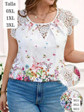BLUSA BLANCA CON ESTAMPADO FLORAL DE MUJER