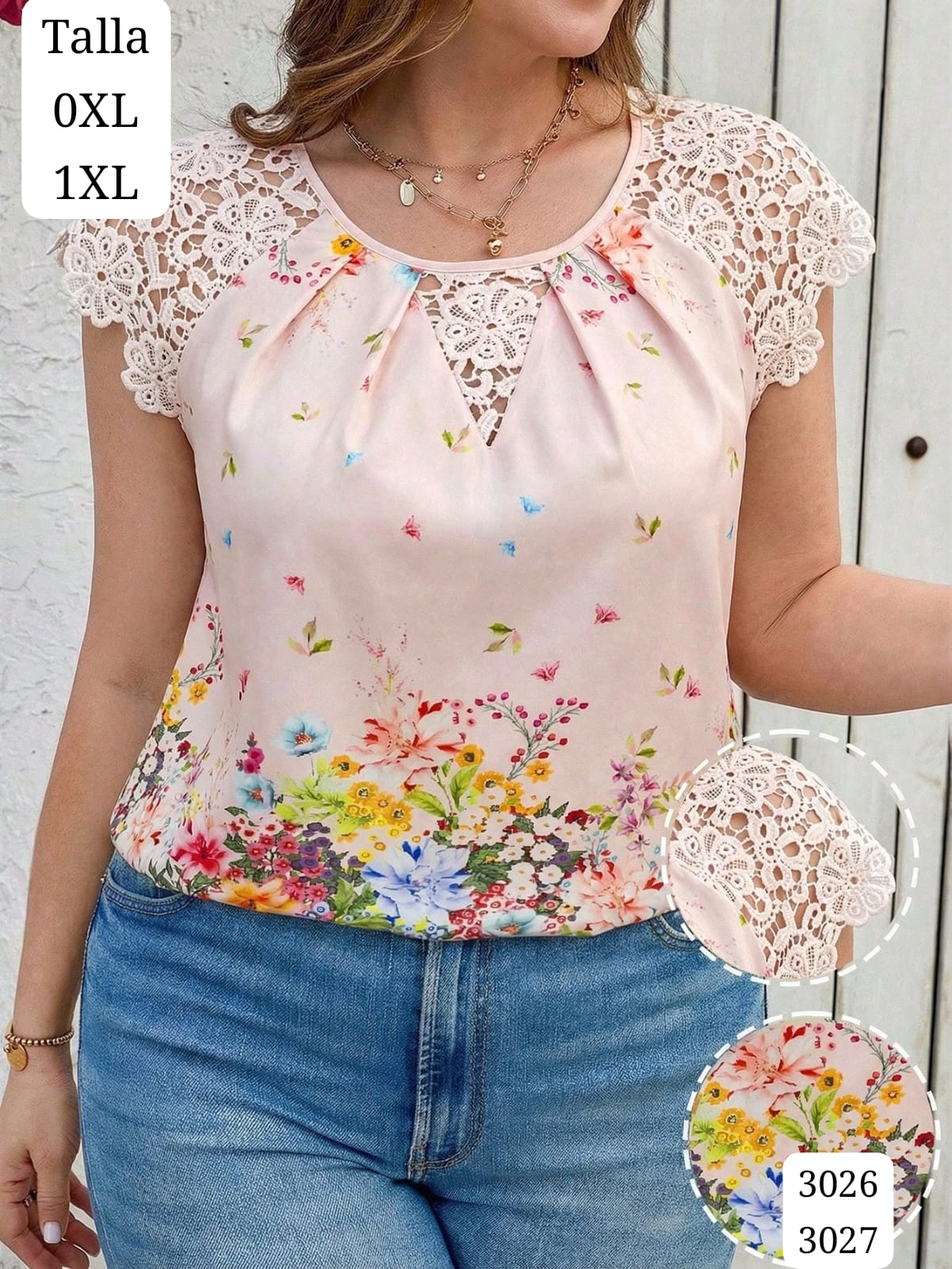 BLUSA ROSA CON ESTAMPADO FLORAL DE MUJER