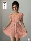 VESTIDO MAMON CUELLO V CON ESTAMPADO DE LUNARES DE DAMA