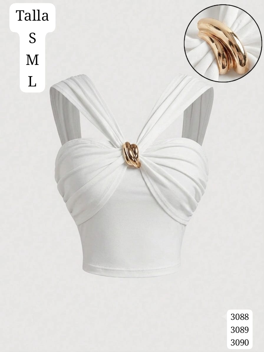 BLUSA ESTILO TOP BLANCO DE MUJER