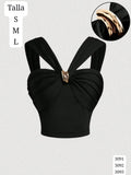 BLUSA ESTILO TOP NEGRO DE MUJER