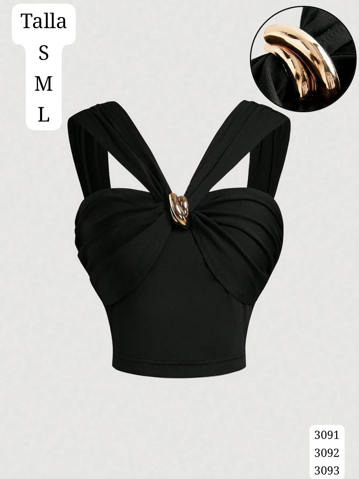 BLUSA ESTILO TOP NEGRO DE MUJER