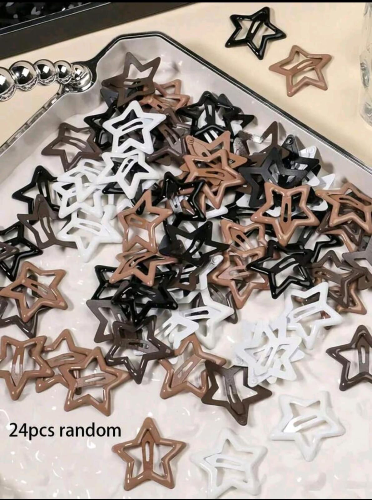 24 PCS DE GANCHITOS DE ESTRELLA PARA CABELLO TONOS NUDE