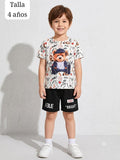 CONJUNTO DE SHORT Y CAMISA DE OSO DE NIÑO