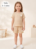 CONJUNTO BEIGE DE SHORT DE NIÑA
