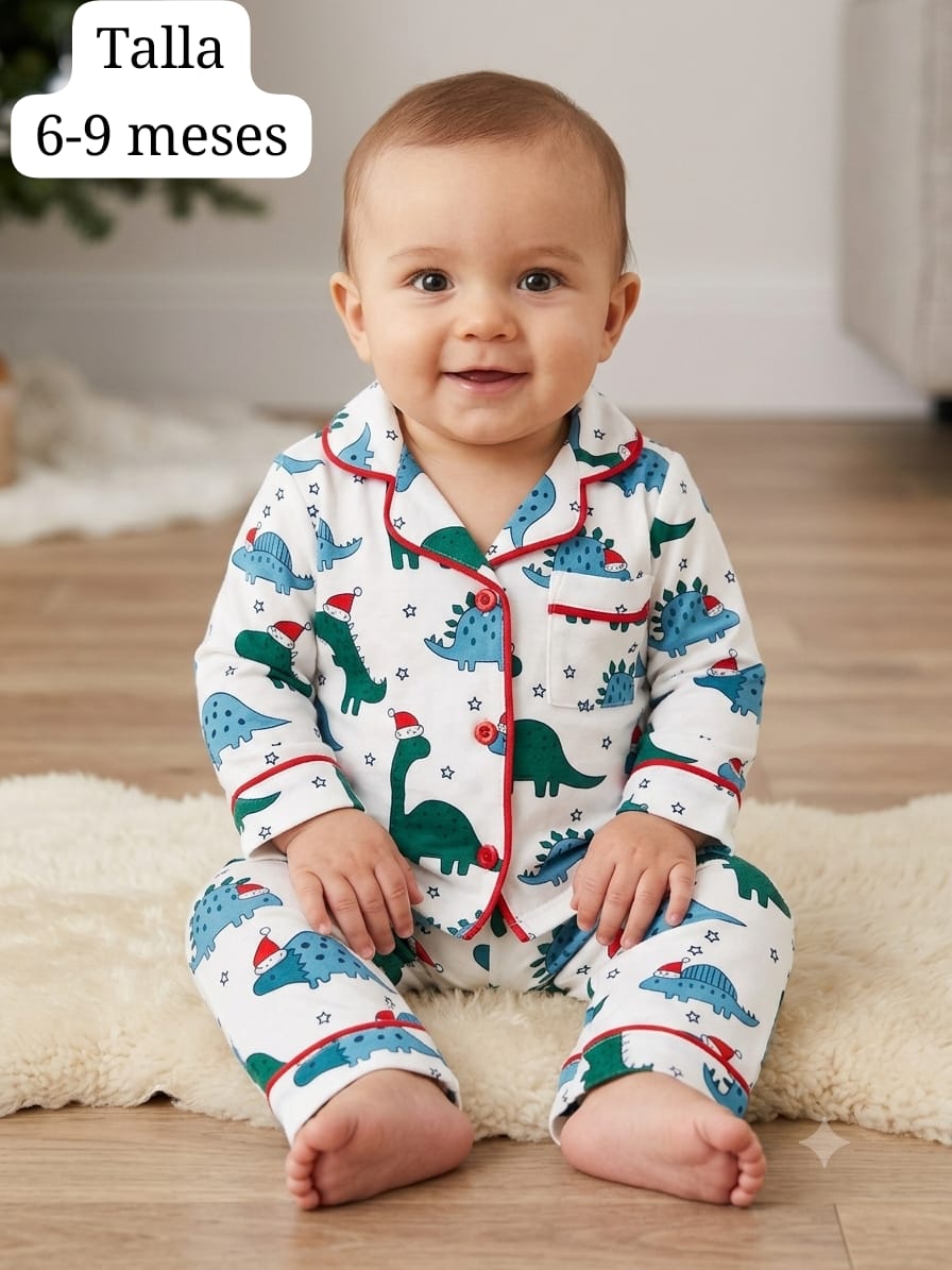 PIJAMA DE DINOSAURIO MANGA LARGA DE NIÑO