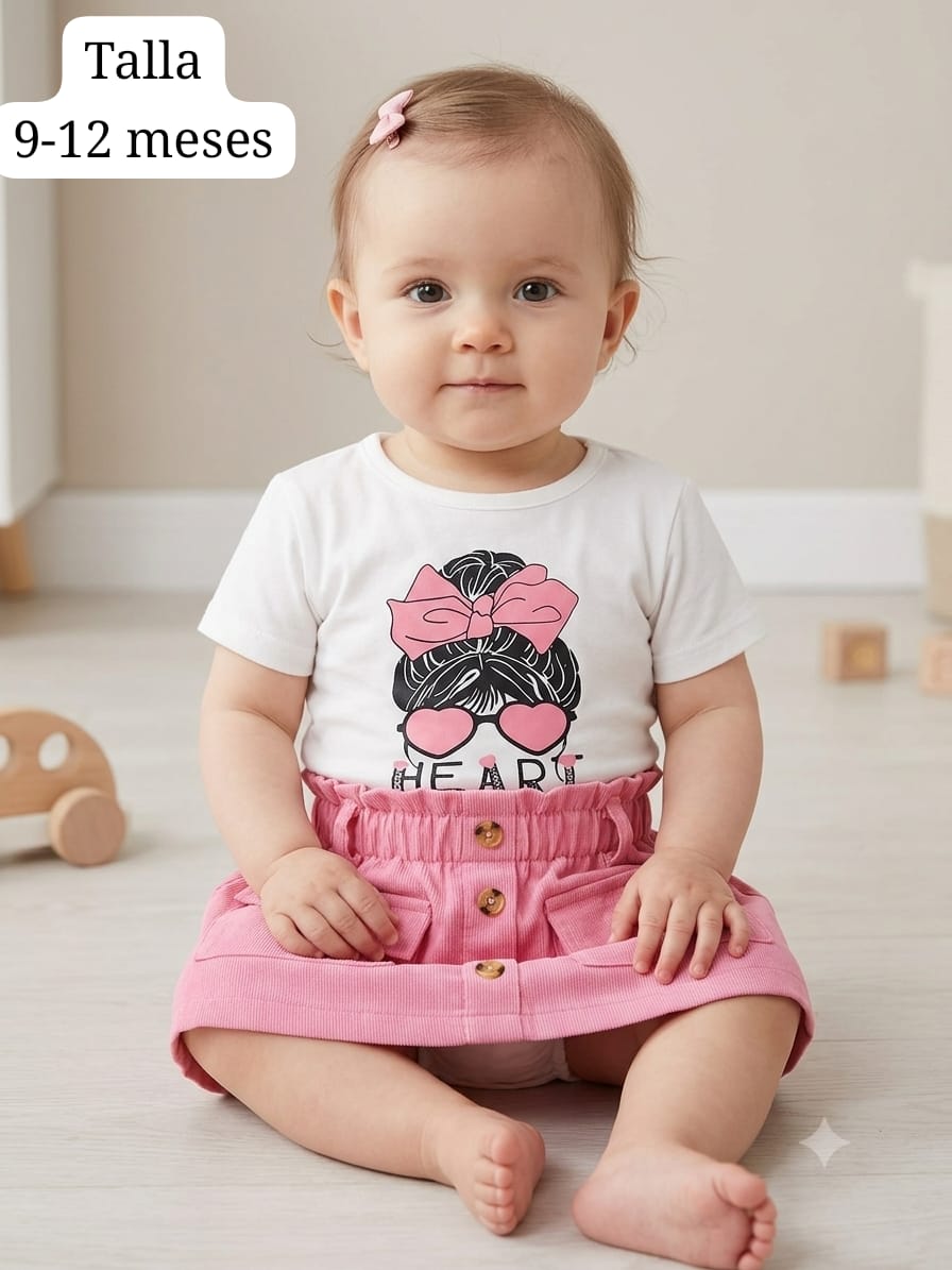 CONJUNTO DE CAMISA Y FALDA DE NIÑA